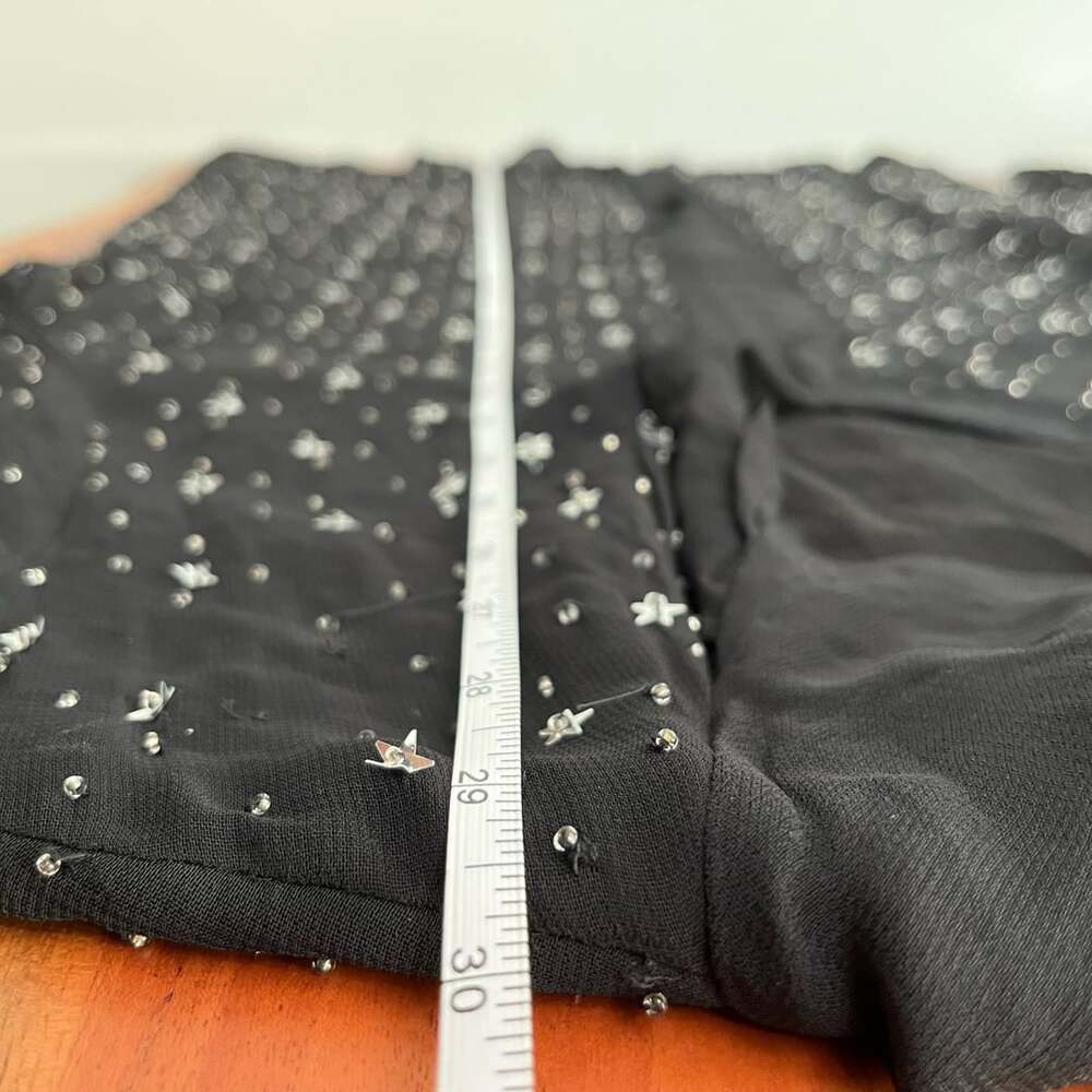 All Saints Shalien Star Embellished Sheer Black Top Blouse - Picture 4 of 13